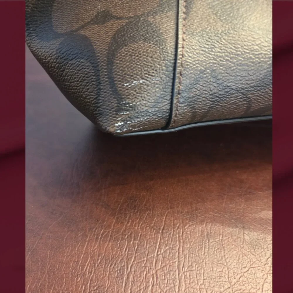 Coach Ava Signature Leather Zip Top Tote Bag - Picture 11 of 11